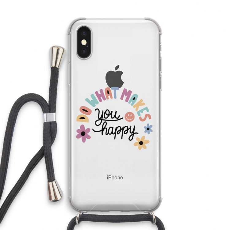 Happy days: iPhone X Transparant Hoesje met koord
