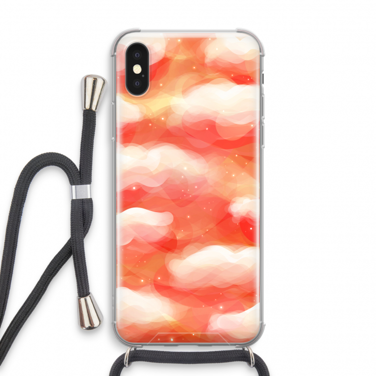 Lichte Wolken: iPhone X Transparant Hoesje met koord
