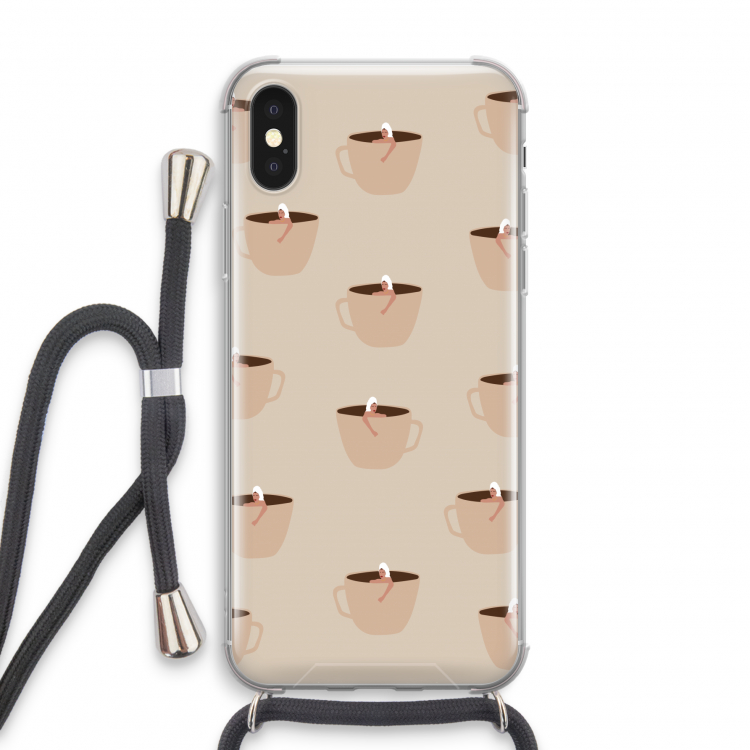 Morning coffee: iPhone X Transparant Hoesje met koord