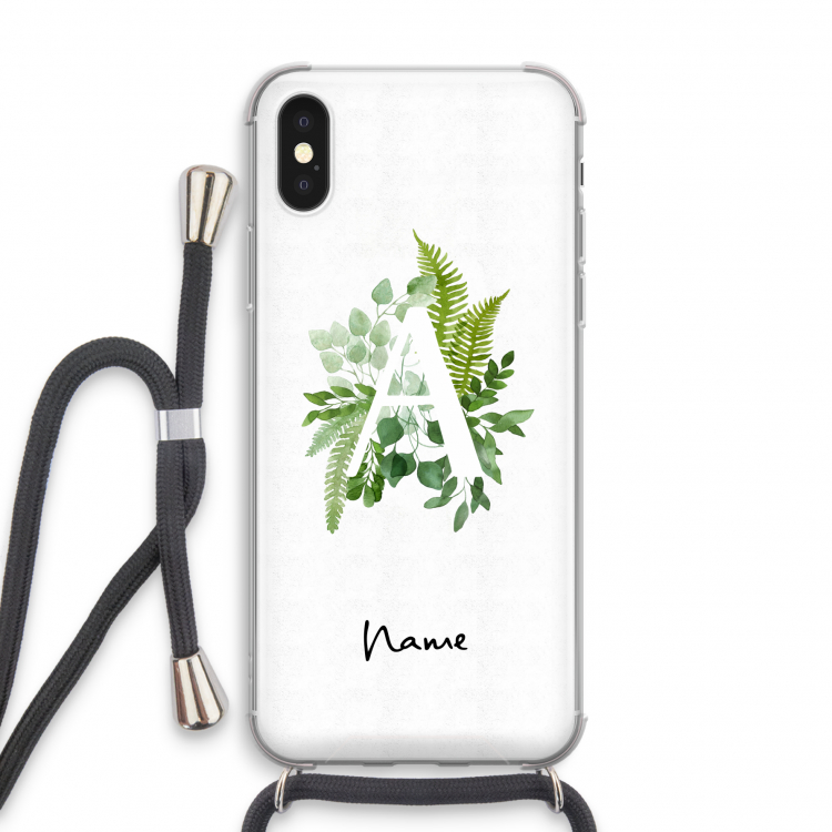 Green Brush: iPhone X Transparant Hoesje met koord