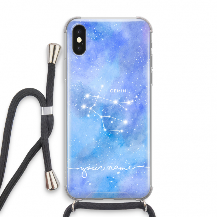 Sterrenbeeld - Licht: iPhone X Transparant Hoesje met koord