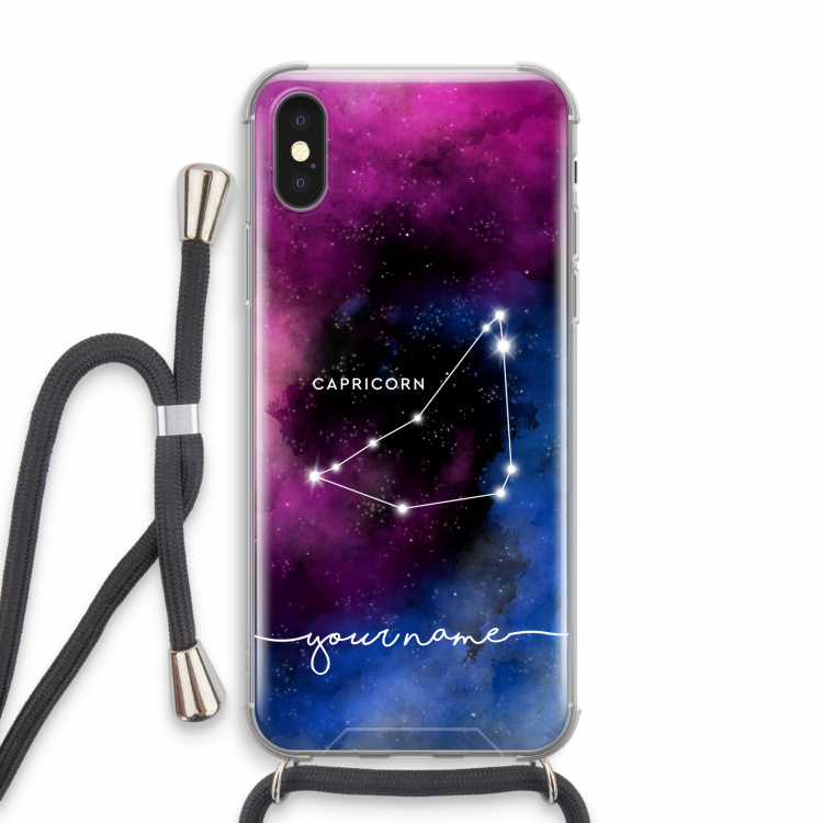 Sterrenbeeld - Donker: iPhone X Transparant Hoesje met koord