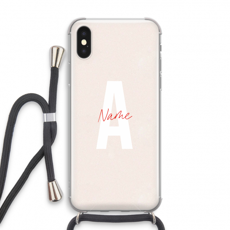 Strawberry Milkshake: iPhone X Transparant Hoesje met koord