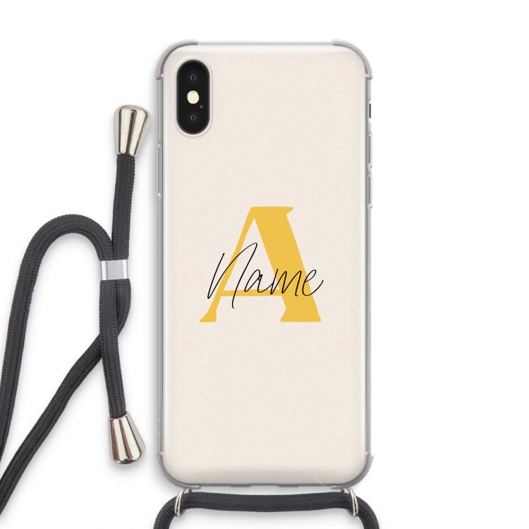 Amber Script: iPhone X Transparant Hoesje met koord