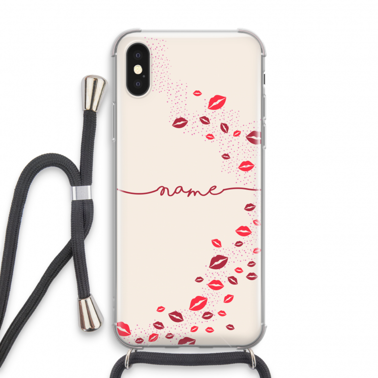 Kusjes: iPhone X Transparant Hoesje met koord