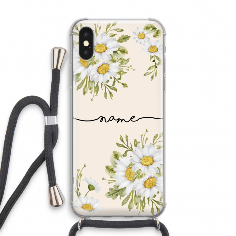 Daisies: iPhone X Transparant Hoesje met koord