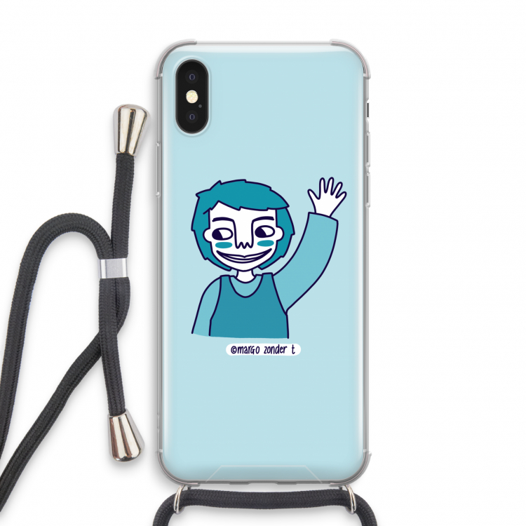 Zwaai: iPhone X Transparant Hoesje met koord