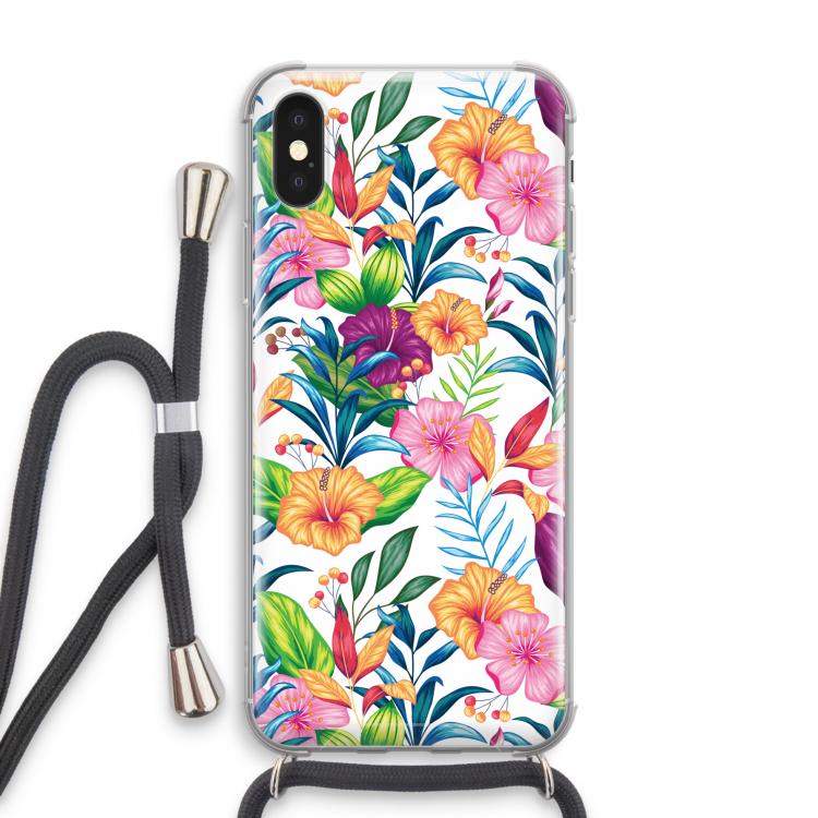 Tropisch 2: iPhone X Transparant Hoesje met koord