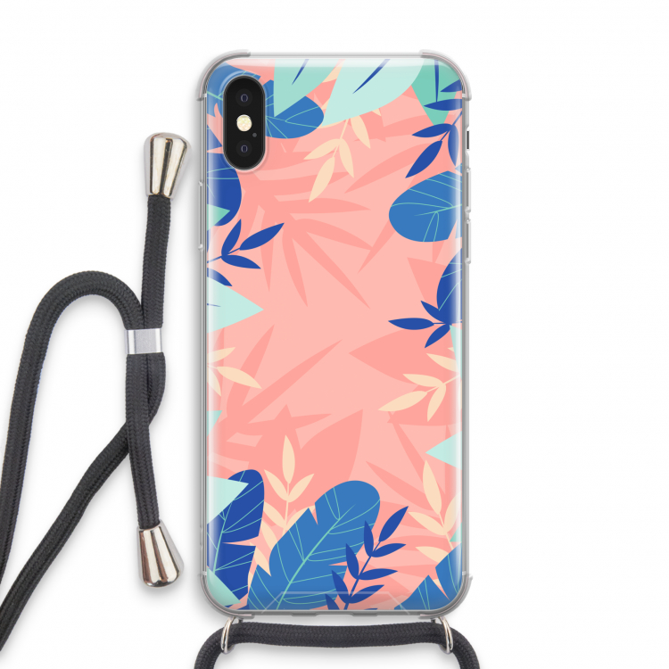 Tropisch: iPhone X Transparant Hoesje met koord