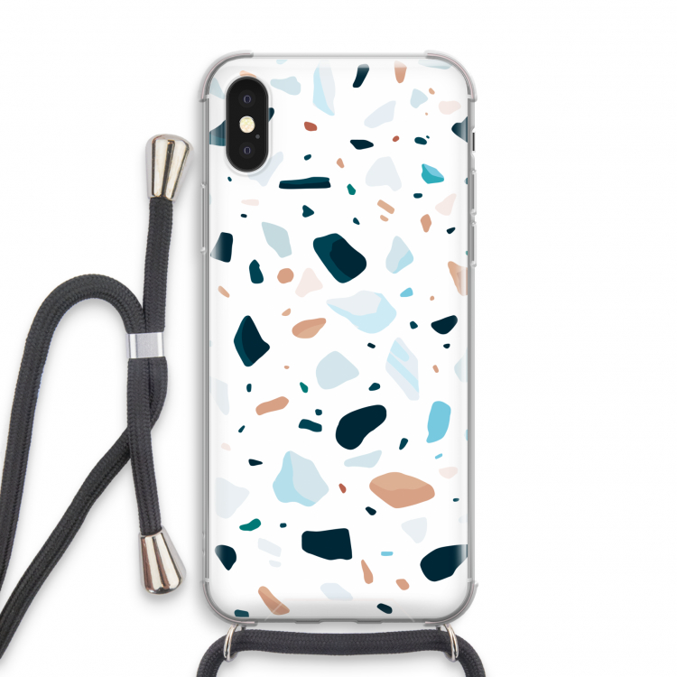 Terrazzo N°13: iPhone X Transparant Hoesje met koord