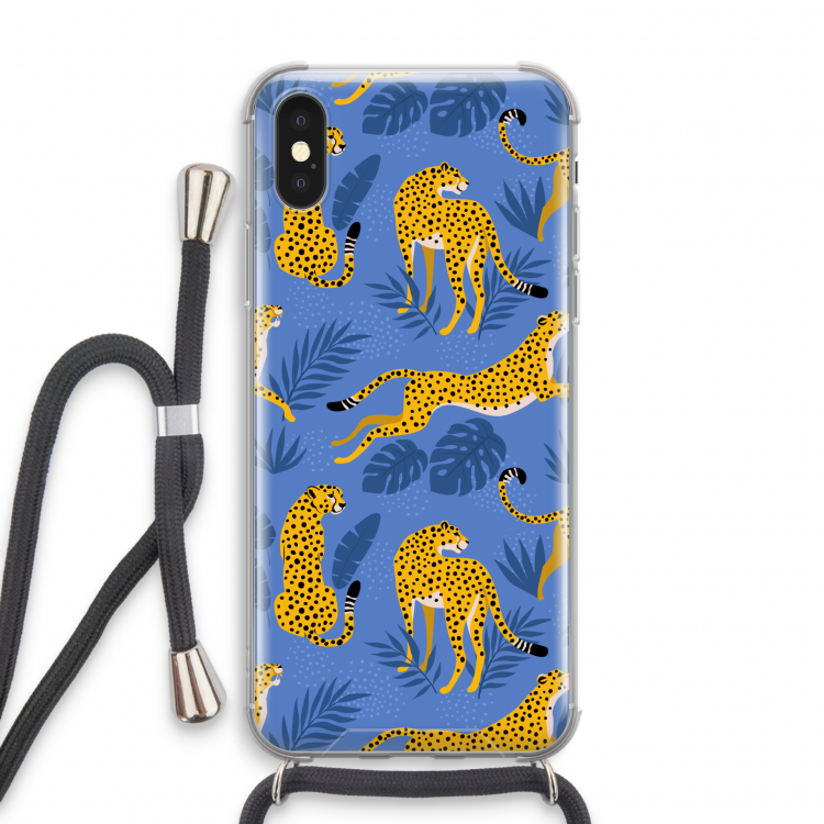 Luipaard: iPhone X Transparant Hoesje met koord
