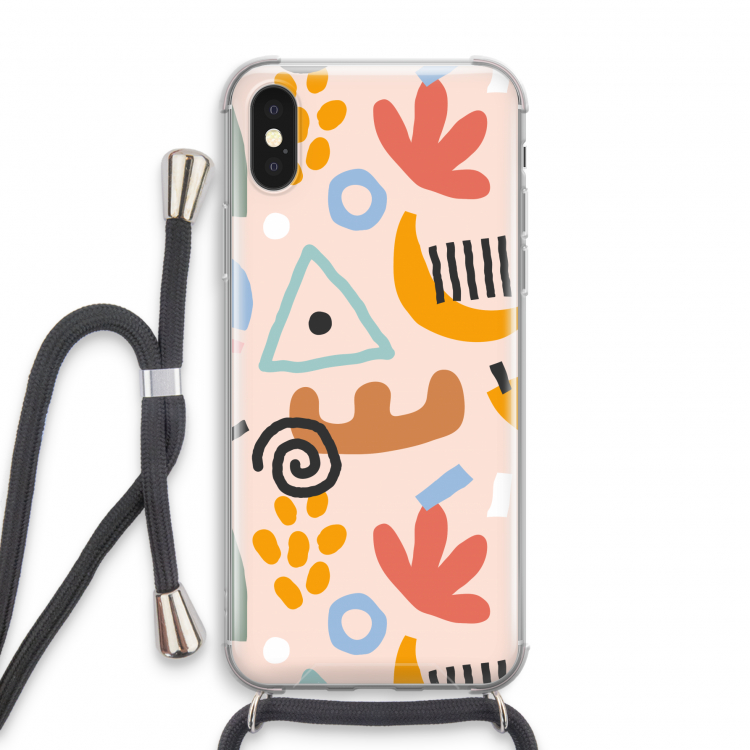 Abstract: iPhone X Transparant Hoesje met koord
