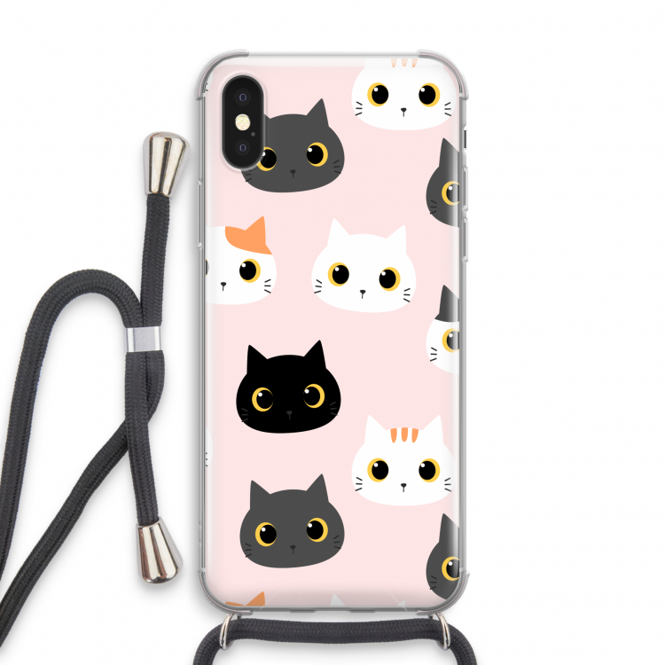 Katten: iPhone X Transparant Hoesje met koord