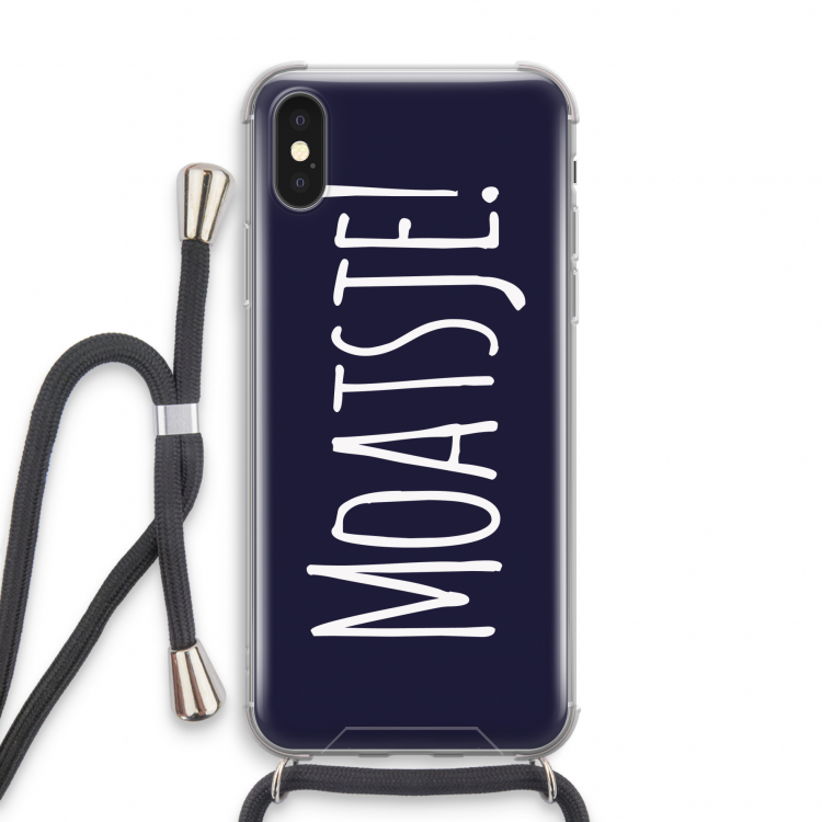 Moatsje!: iPhone X Transparant Hoesje met koord