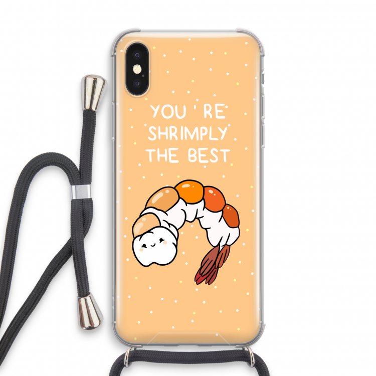 You're Shrimply The Best: iPhone X Transparant Hoesje met koord