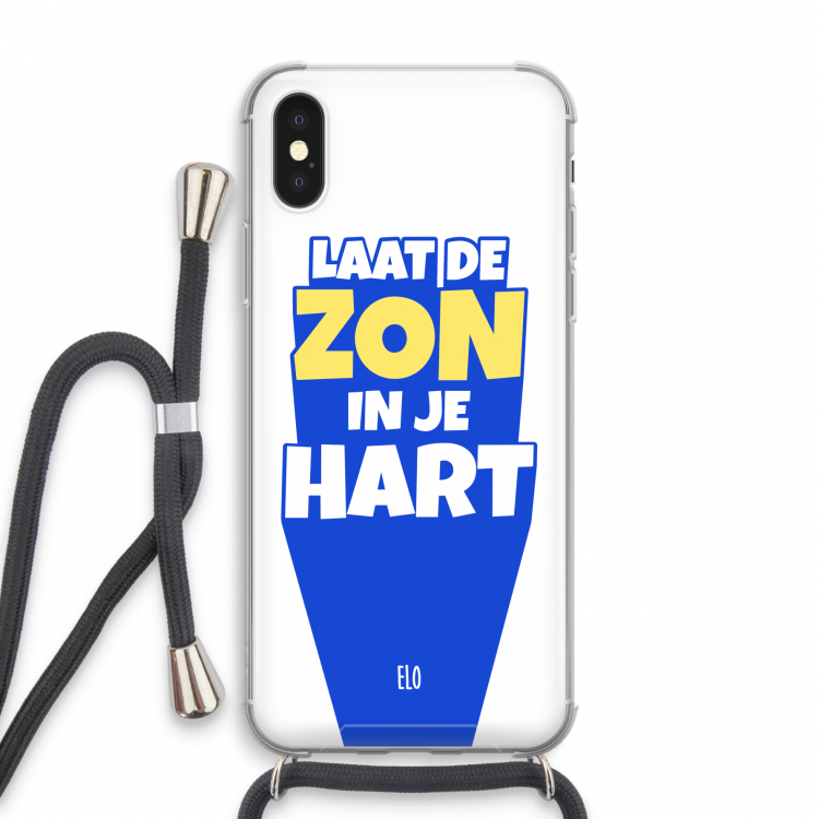 Laat de zon in je hart: iPhone X Transparant Hoesje met koord