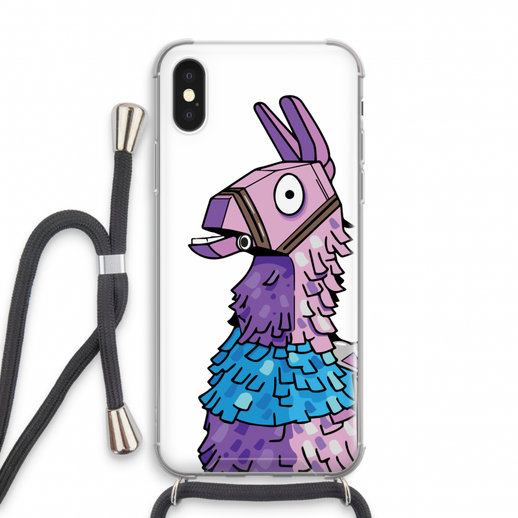 Lama: iPhone X Transparant Hoesje met koord