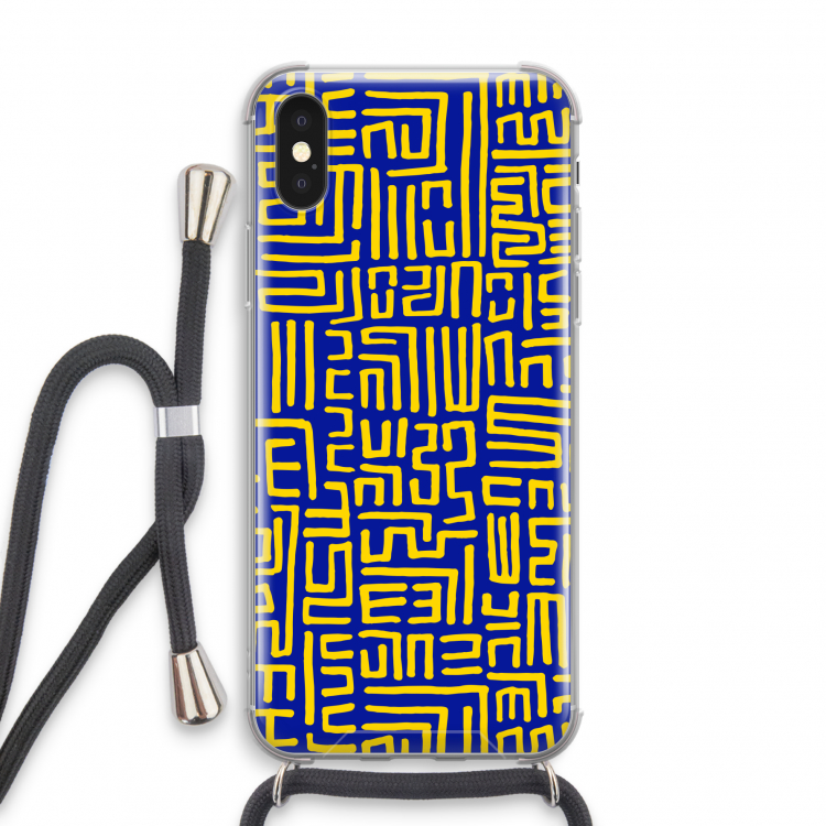 Majorelle Blue Print: iPhone X Transparant Hoesje met koord
