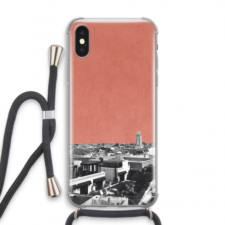 Marrakech Skyline : iPhone X Transparant Hoesje met koord