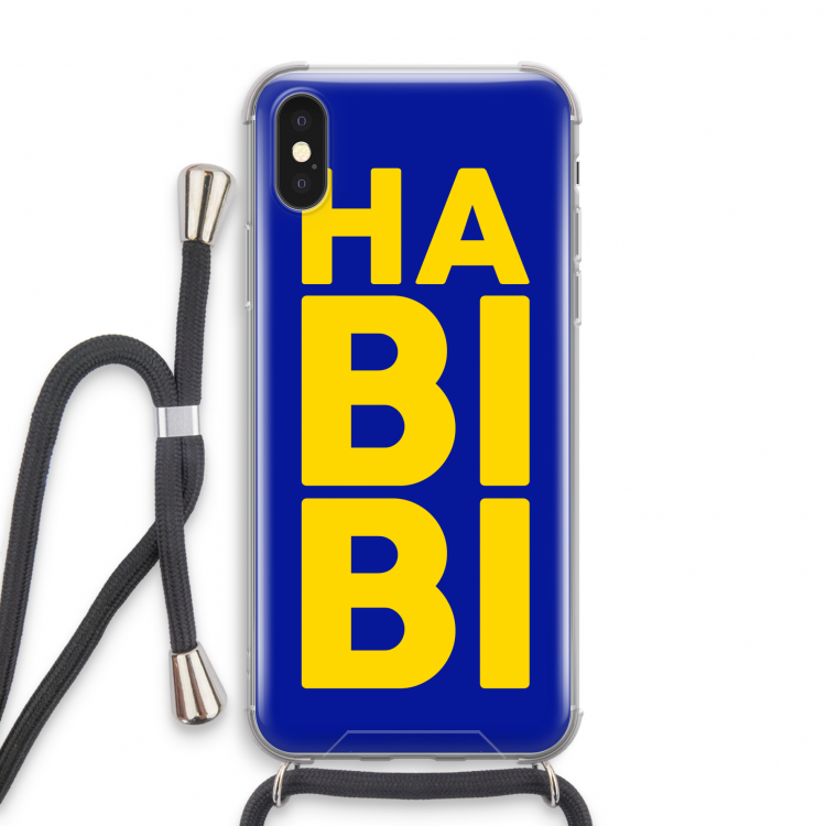Habibi Blue: iPhone X Transparant Hoesje met koord