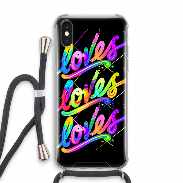 Loves: iPhone X Transparant Hoesje met koord