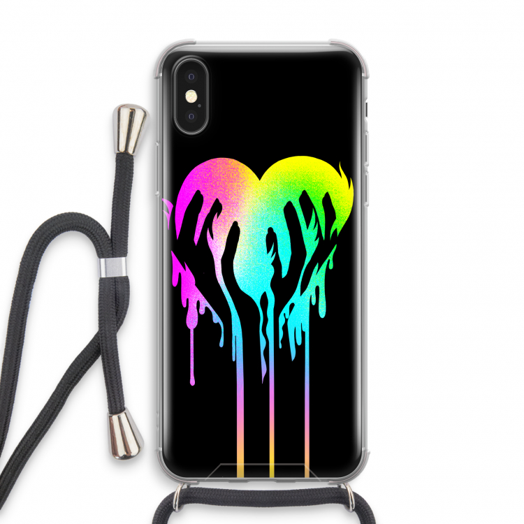 Hold My Heart: iPhone X Transparant Hoesje met koord