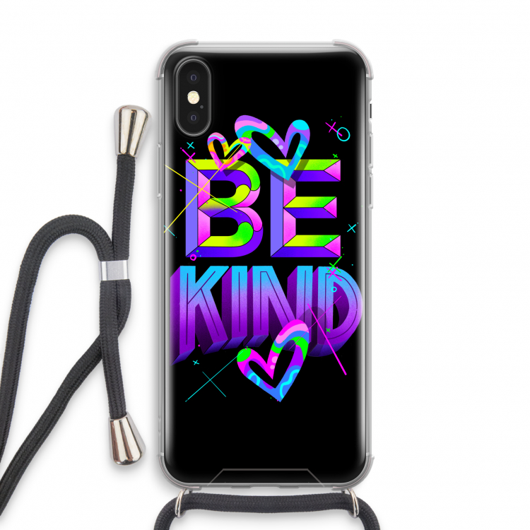 Be Kind: iPhone X Transparant Hoesje met koord