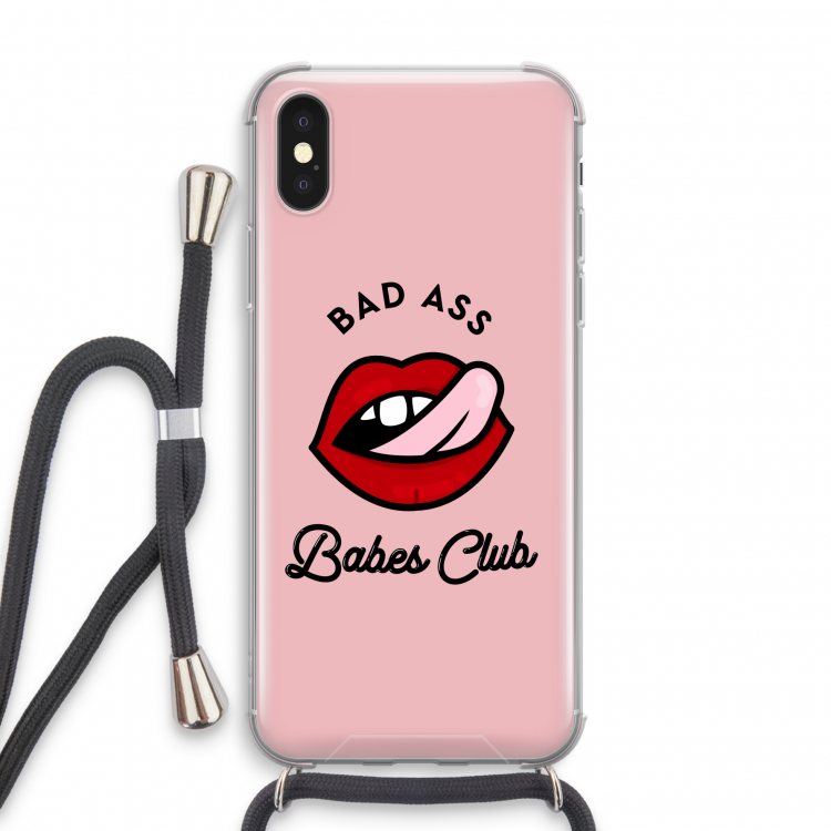 Badass Babes Club: iPhone X Transparant Hoesje met koord