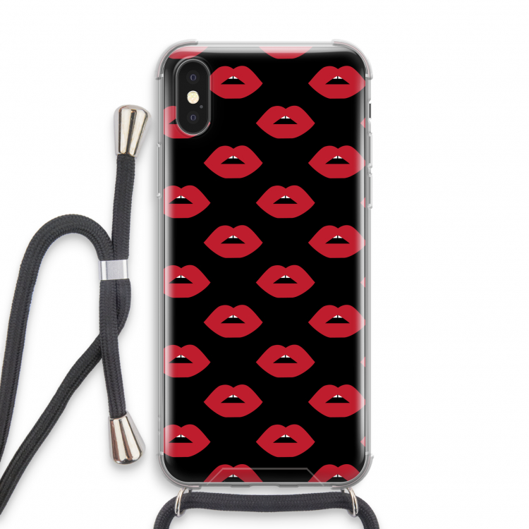 Lips: iPhone X Transparant Hoesje met koord