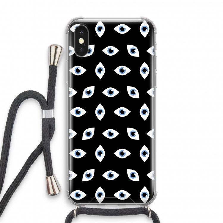 Eyes pattern: iPhone X Transparant Hoesje met koord