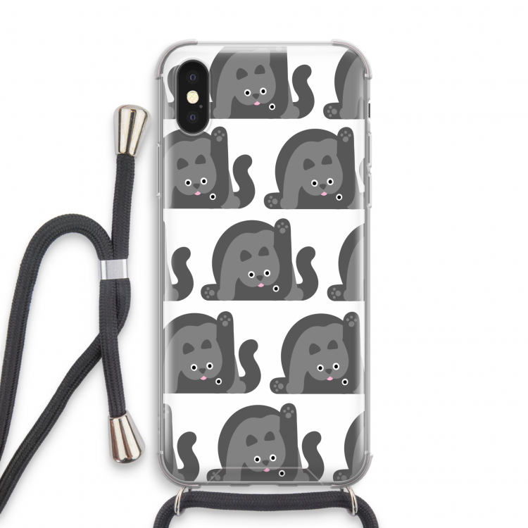 Cats: iPhone X Transparant Hoesje met koord