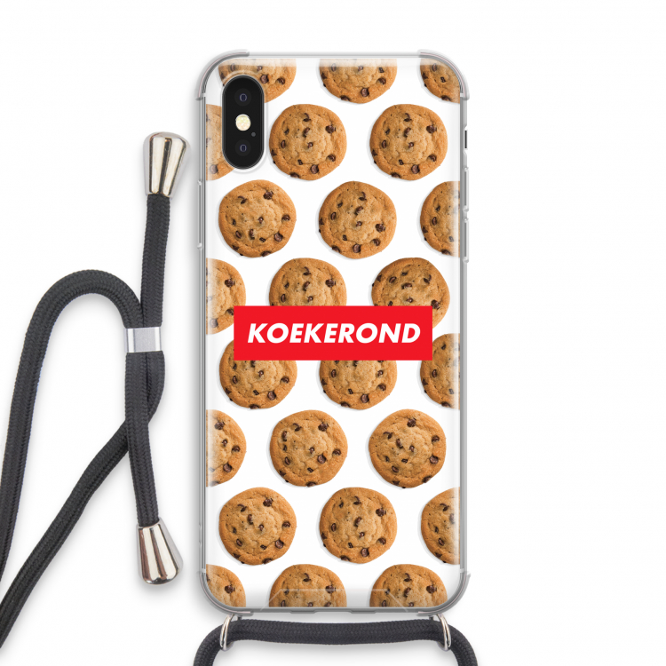 Koekerond: iPhone X Transparant Hoesje met koord