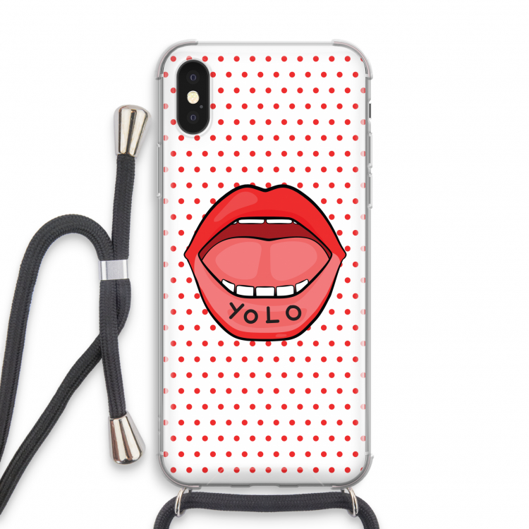 Yolo Denise: iPhone X Transparant Hoesje met koord