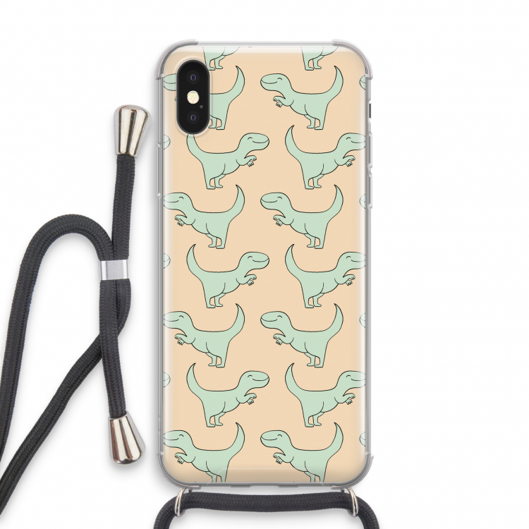 Dinos: iPhone X Transparant Hoesje met koord