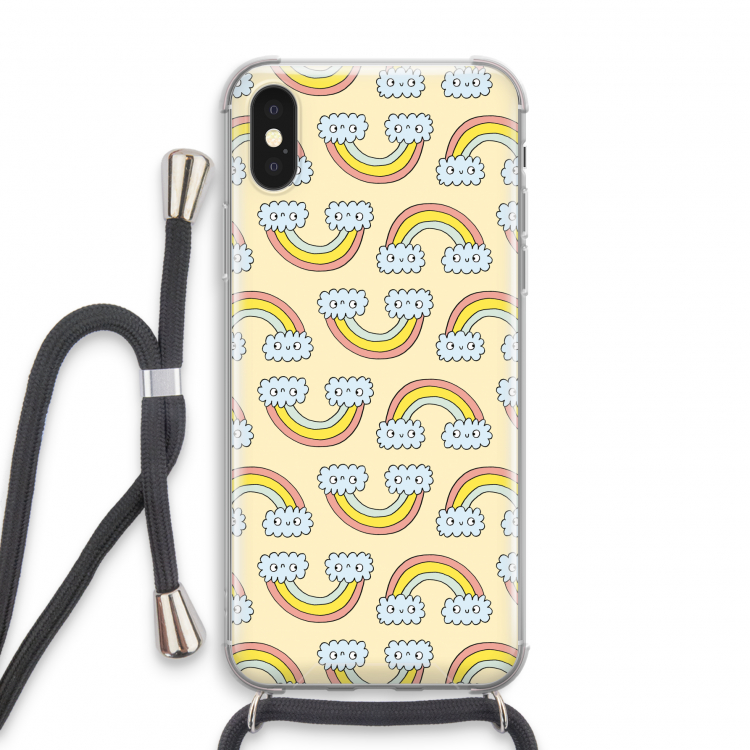Regenboog: iPhone X Transparant Hoesje met koord
