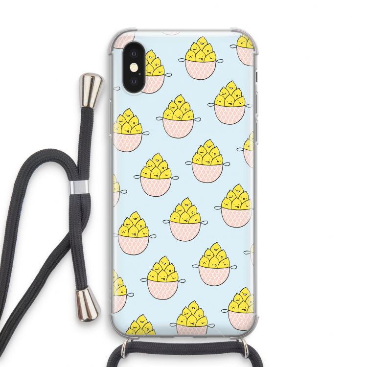 Citroenen: iPhone X Transparant Hoesje met koord