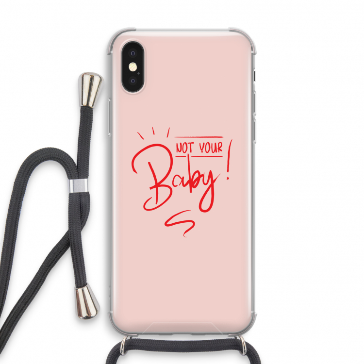 Not Your Baby: iPhone X Transparant Hoesje met koord