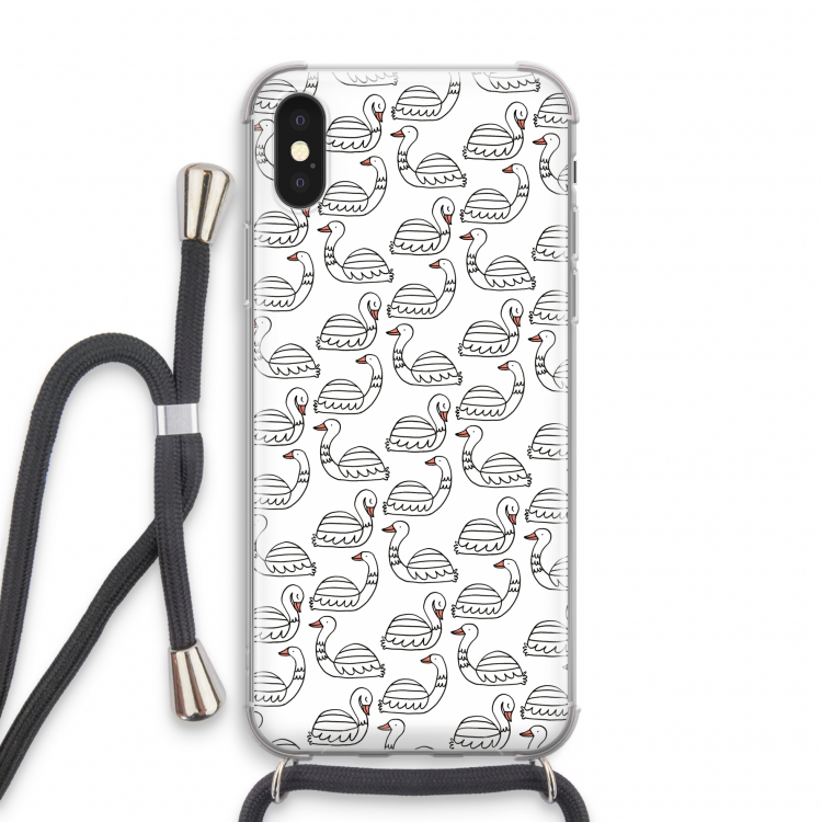 Zwanen: iPhone X Transparant Hoesje met koord