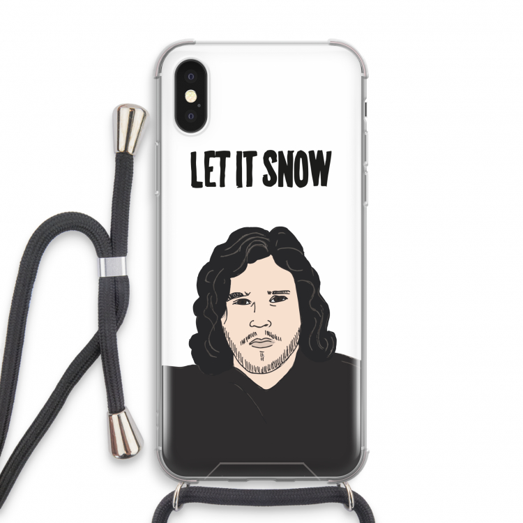 Let It Snow: iPhone X Transparant Hoesje met koord