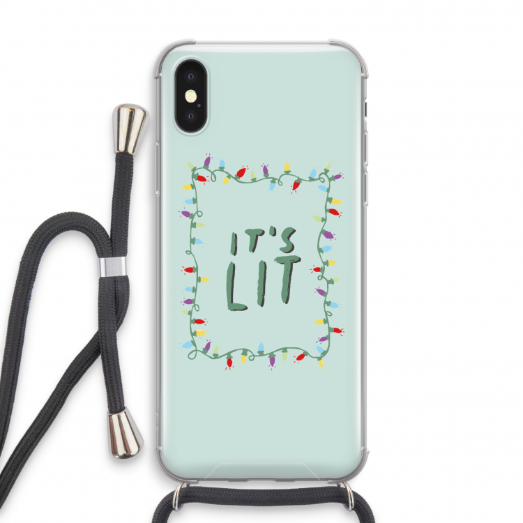 It's Lit: iPhone X Transparant Hoesje met koord