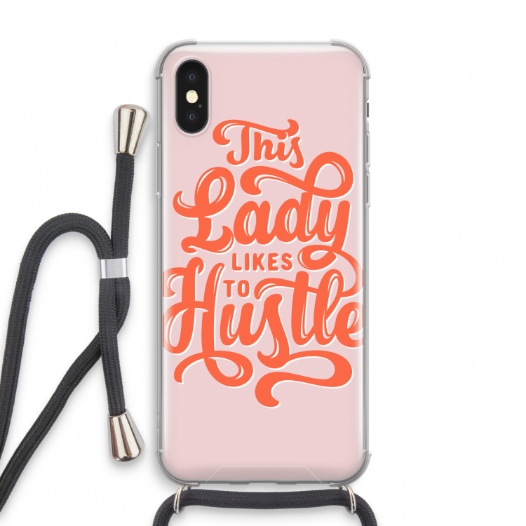 Hustle Lady: iPhone X Transparant Hoesje met koord