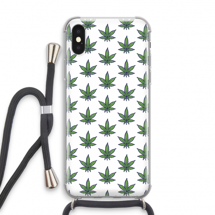 Weed: iPhone X Transparant Hoesje met koord