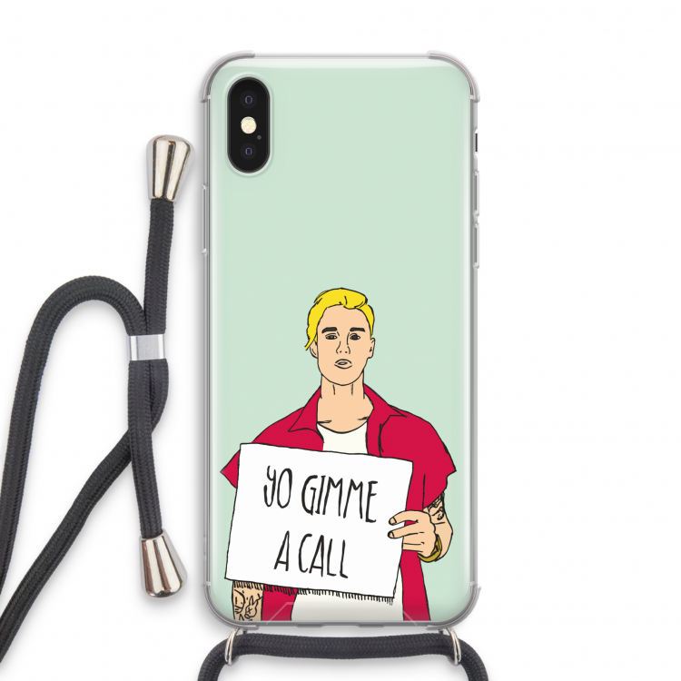 Gimme a call: iPhone X Transparant Hoesje met koord