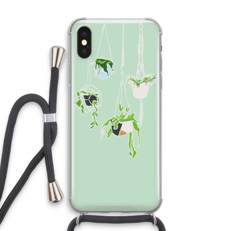 Hang In There: iPhone X Transparant Hoesje met koord
