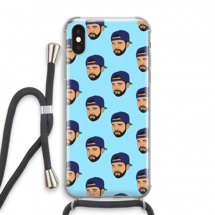 Drake Away: iPhone X Transparant Hoesje met koord