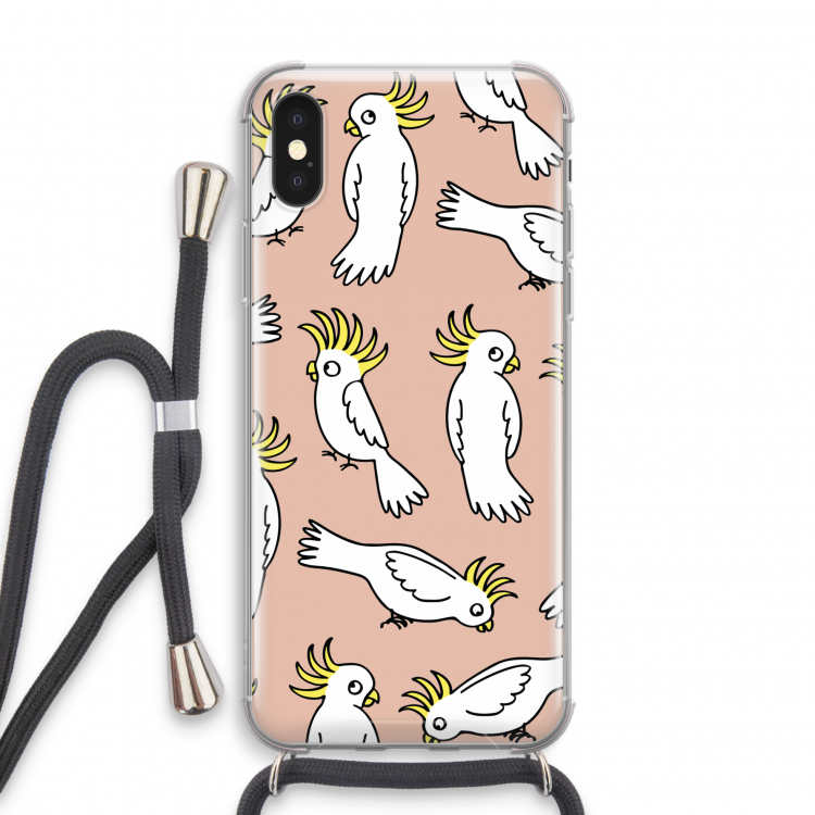 Papegaai: iPhone X Transparant Hoesje met koord