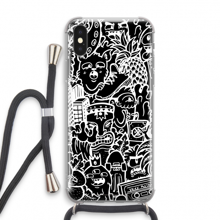 Vexx Black Mixtape: iPhone X Transparant Hoesje met koord