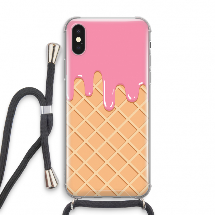 Ice cream: iPhone X Transparant Hoesje met koord
