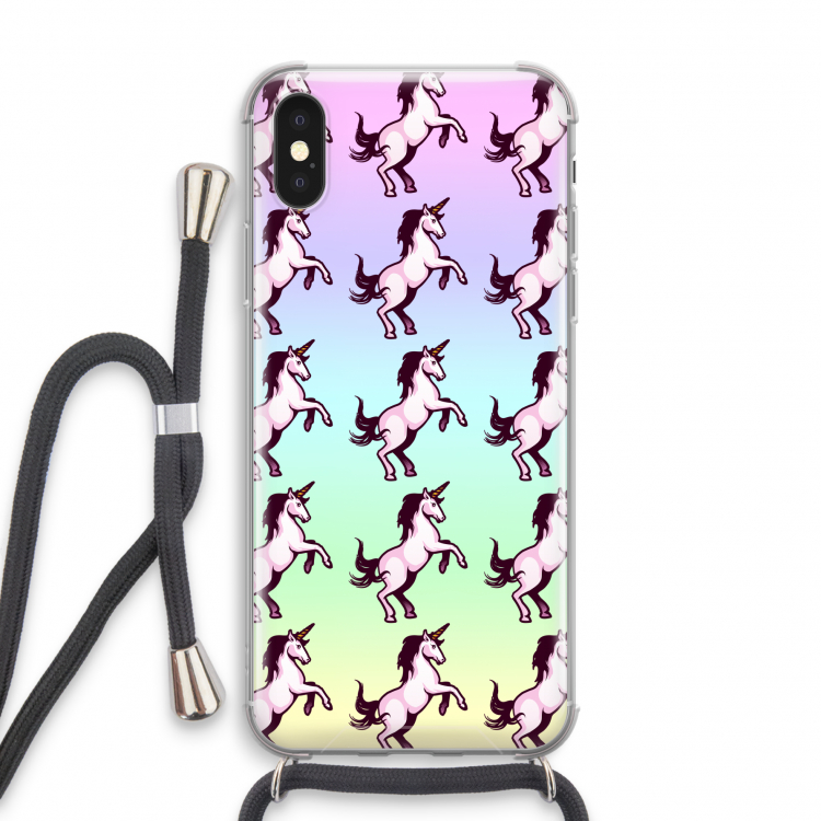 Musketon Unicorn: iPhone X Transparant Hoesje met koord