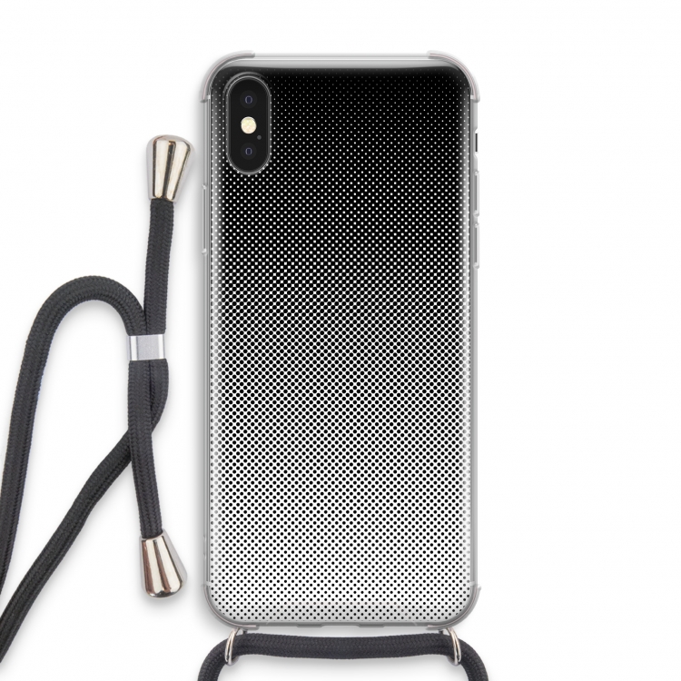 Musketon Halftone: iPhone X Transparant Hoesje met koord